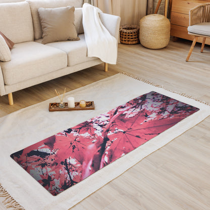 Red Leaf Yoga Mat – Non-Slip Eco-Friendly Exercise Mat for Yoga, Pilates & Home Workouts